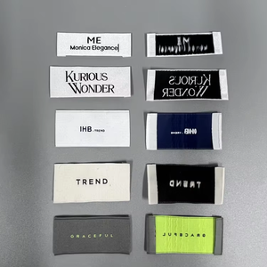 Этикетки для одежды на заказ, роскошная одежда на заказ, одежда, хлопчатобумажная тканая этикетка для шеи/ - Product Image 2