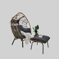 Chaise d'oeuf de balançoire en osier de rotin de haute qualité pour chaise d'oeuf suspendue de patio de jardin extérieur
