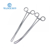 KEWO Medical Stainless Steel Cervical Forceps Gynecological Surgical Instrument Straight/Curved Cervical Retractor Forceps