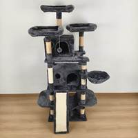 Tour d'activités pour chat d'intérieur en sisal, avec griffoir, lit et plateforme de saut, mobilier multifonctionnel simple, condo pour chat toutes saisons