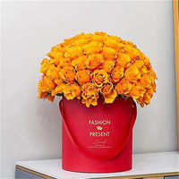 3 Buah/Set Kotak Bunga Bulat Kotak Bunga Portabel Ember Penyimpanan Hadiah Pesta Mawar Pernikahan Kemasan Dekorasi Hari Valentine
