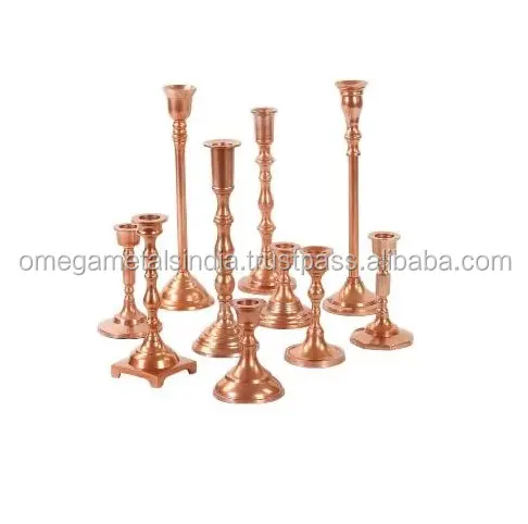 Candle Holder Table Modern Luxury Fancy Wedding Gold Decorative Candlesticks Stand Metal Crystal Candle Holder