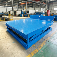 Plateforme élévatrice à ciseaux électrique industrielle fixe, table élévatrice hydraulique stationnaire avec plateforme antidérapante en tôle diamantée