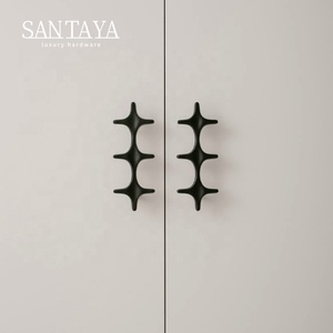 Tay nắm tủ bếp bằng đồng thau đen mờ Santaya, tay nắm tủ quần áo phòng ngủ, tay nắm ngăn kéo, tay nắm đồ nội thất - Product Image 1
