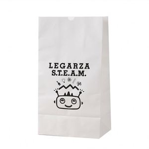 Personnalisez vos propres sacs en papier imprimés avec votre logo, sacs en papier de luxe sans poignée, blancs, pour emporter des aliments - Product Image 2