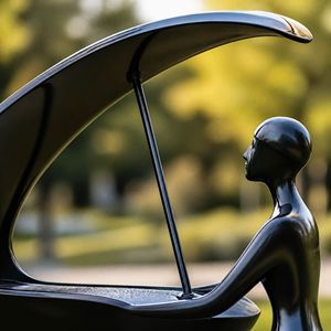 Sculpture géante en acier inoxydable, grande statue abstraite de musicien jouant du piano pour cour, ornement d'art moderne personnalisé - Product Image 5