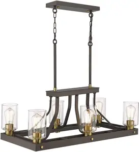 ETL gelistet rustikale Luxus große schwarze Glas küche moderne hängende Pendel leuchte Kronleuchter