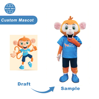 Kostum Maskot Rubah 3D Profesional Buatan Blue Sky Factory, Kostum Hewan Dewasa dengan Headset untuk Acara Komersial