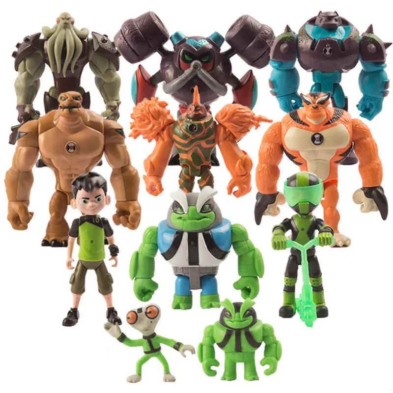 8 pieces/set of earth defen-der ben10 figure juvenile hero hacker small class super beast alien model toy