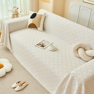 Housse de canapé extensible unie douce personnalisée en gros, couverture gaufrée pour canapé, divan, chambre à coucher - Product Image 2