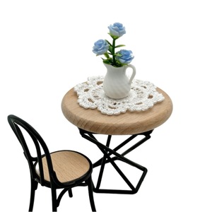 Table basse ronde miniature pour maison de poupée, modèle de scène de vie BJD, ornement décoratif - Product Image 3