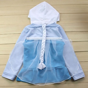 Manteau d'hiver en laine avec capuche pour fille, Costume de princesse Elsa, veste à capuche, Anna épaissie, manteau d'extérieur, blanc neige - Product Image 4