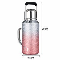 Bouteille d'eau isotherme de luxe en titane de 34 oz avec affichage de la température, grande capacité, poignée de transport portable pour le voyage – Vente en gros