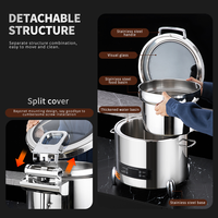 Chauffe-Plat Électrique Rond Professionnel en Acier Inoxydable avec Contrôle Numérique de la Température pour Buffets, Hôtels, Banquets et Traiteurs