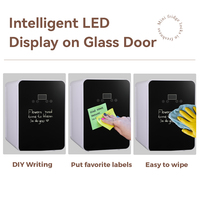 Mini-réfrigérateur portable 10L avec affichage LED semi-conducteur, réfrigérateur-chauffe-eau électrique avec porte en verre pour soins de la peau