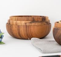 Bols de cuisine ronds en bois d'acacia vintage personnalisés et écologiques Guansen pour une utilisation en fête