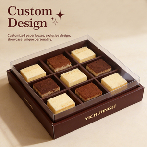 Caja de Embalaje con Impresión Personalizada y Relieve, Caja para Pan, Embalaje Ecológico, Caja para Postres, Dulces, Galletas y Pasteles con Ventana Transparente - Product Image 1