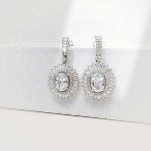 Pendientes de plata de ley 925 con piedra natural, joyería de moda elegante para boda, pendientes de circonita rosa de lujo para mujer - Product Image 5