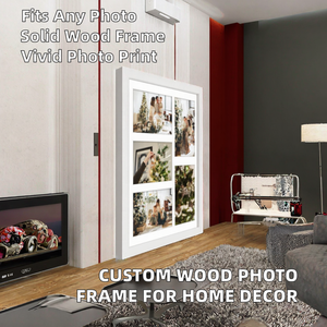 Real Wooden Iron Photo <b>Frame</b> with Die Cutting Printing Custom Size Graduation <b>Family</b> Picture Stand for Home - Product Image 2