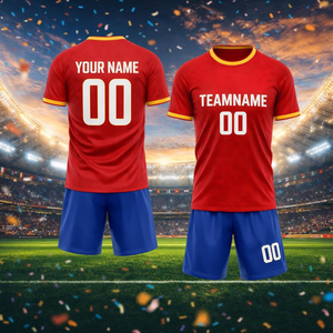 Conjunto de Uniforme de Fútbol Personalizado para Hombre, Sublimado Completo, Poliéster, Nombre y Número del Equipo Personalizados, Camiseta y Pantalones Cortos de Fútbol, Ropa Deportiva para Adultos - Product Image 5