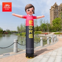 Figurine gonflable publicitaire extérieure style dessin animé, Danseur d'air lumineux LED personnalisé, représentant un médecin, accueillant les nouveaux clients