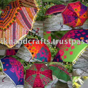 ทำด้วยมือผ้าฝ้ายอินเดียตกแต่งร่ม - Product Image 4