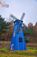 Sculpture de moulin à vent hollandais en résine réaliste, conçue sur mesure, objet d'art et de collection, point photo touristique pour les visiteurs, inspiré de la mer de fleurs.