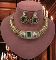Ensemble de collier traditionnel en laiton plaqué or, style indien, tendance, pour mariage, fête et fiançailles, pour femmes, réglable