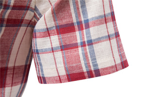 Nuova <span class=keywords><strong>Camicia</strong></span> Casual da Uomo Personalizzata <span class=keywords><strong>a</strong></span> <span class=keywords><strong>Quadri</strong></span> con <span class=keywords><strong>Maniche</strong></span> <span class=keywords><strong>Corte</strong></span> Traspirante - Product Image 6