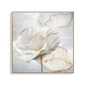 Peintures en relief 3D de <span class=keywords><strong>fleurs</strong></span> de lotus <span class=keywords><strong>sur</strong></span> <span class=keywords><strong>toile</strong></span>, <span class=keywords><strong>peinture</strong></span> à l'huile <span class=keywords><strong>acrylique</strong></span> moderne, <span class=keywords><strong>peinture</strong></span> à la main, grande texture épaisse, art mural pour la décoration de la maison - Product Image 1