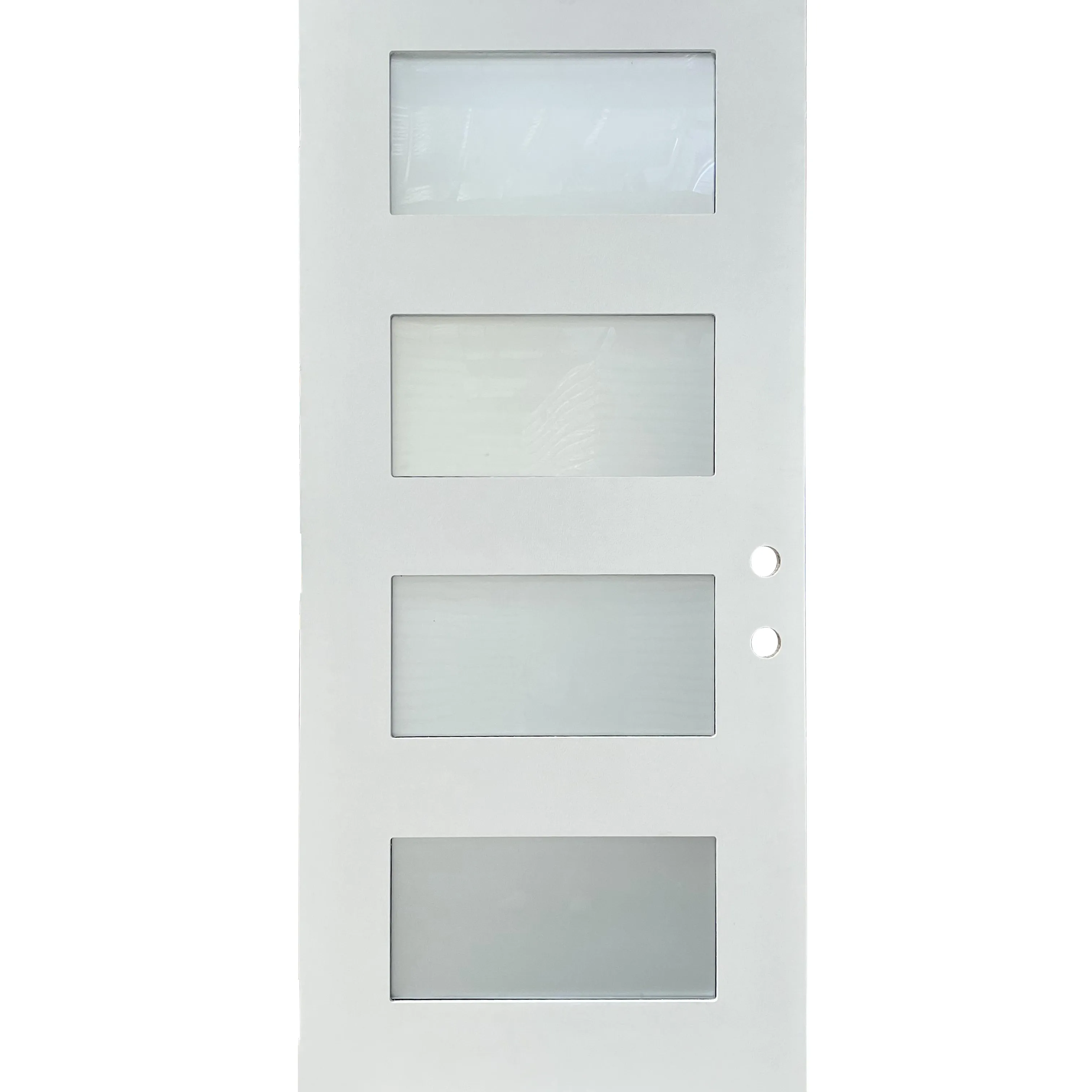 The fangda door of fiberglass door with 3/4 glass and wood grain door panel for smooth textured