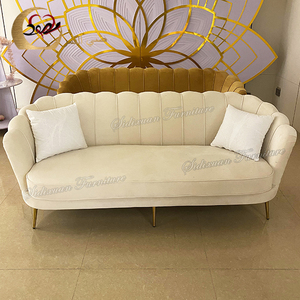 Banquet Hall White Velvet Modern Royal Wedding Furniture Tufted Aristocratic <b>Sofa</b> for Apartment and Hotel Use - Product Image 3
