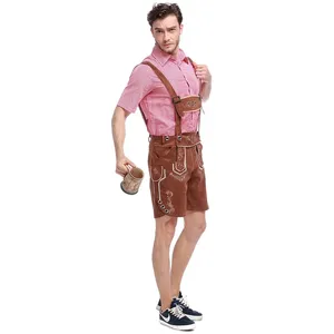 <span class=keywords><strong>Tenue</strong></span> <span class=keywords><strong>de</strong></span> Cosplay pour hommes Festival <span class=keywords><strong>de</strong></span> <span class=keywords><strong>la</strong></span> bière bavaroise Costume <span class=keywords><strong>de</strong></span> l'Oktoberfest allemand Lederhosen Barboteuses à manches courtes Bretelles Chapeau en peau <span class=keywords><strong>de</strong></span> mouton - Product Image 5