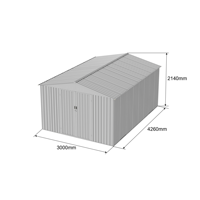 Abri de jardin moderne ROYO 10x14 en aluminium, facile à assembler, écologique, blanc/gris, résistant à la décomposition, imperméable et anti-rongeurs