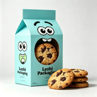 Boîte d'emballage en papier pour biscuits et gâteaux avec fenêtre, design personnalisé avec logo, mignonne, pour biscuits pour enfants, pâtisserie, dessert, boîte en carton
