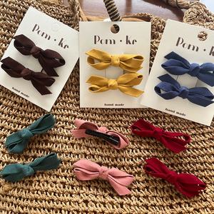 Pinces <span class=keywords><strong>à</strong></span> cheveux pour femmes, couleur unie, ruban, tissu, accessoires de mode faits <span class=keywords><strong>à</strong></span> la main. - Product Image 6