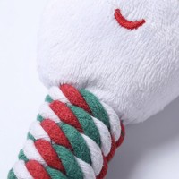 Ensemble de jouets couineurs de Noël pour chien, Père Noël, Bonhomme de neige, Sapin de Noël, jouet à mâcher en peluche et corde de coton, 6 styles, cadeau de fêtes, vente en gros, OEM, ODM, personnalisé