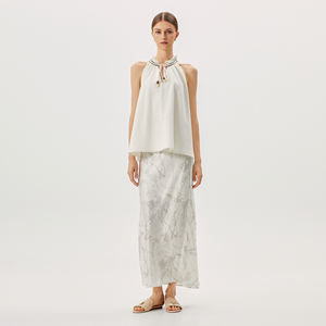 Séchage rapide dernière conception moulante longue <span class=keywords><strong>jupe</strong></span> florale personnalisée plage <span class=keywords><strong>tulle</strong></span> Satin grande taille femmes dames Maxi jupes longues - Product Image 1