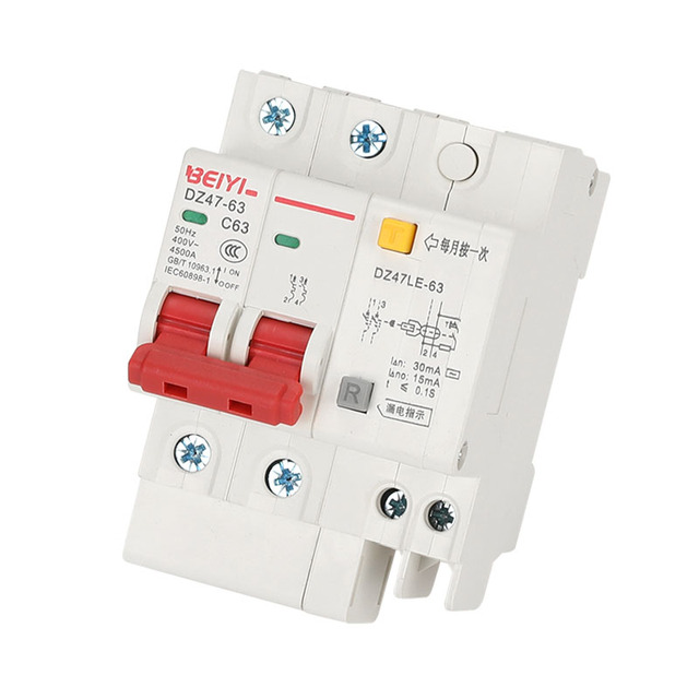 Miniature Circuit Breaker DZ47LE Rcbo 40a 2 Pole d Curve Type a 30ma Ac 400v 6ka Elcb Rccb Manufacturers