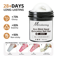 Gel de construction solide antiadhésif 100g pour extension d'ongles - Gel UV/LED à retirer par trempage pour extension d'ongles et art 3D
