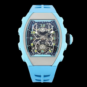Reloj de Pulsera Automático de Lujo para Hombre, Diseño de Alta Gama, Tourbillon Esqueleto, Caja Azul, Plateada y Negra, Última Tendencia 2026 - Product Image 1