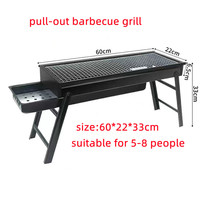 Barbecue Grill Portable pliable au charbon, w, en acier noir, appareil de Camping