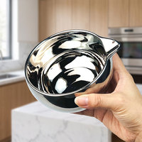 Bol à thé matcha en céramique électroplaqué finition miroir avec bec verseur, impression de logo personnalisée, faible MOQ