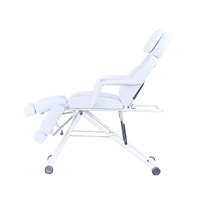 Fauteuil Podologique Portable à Réglage Manuel pour Salon de Manucure, Pédicure et Spa, Silla De Podologa avec Extension Repose-Pieds