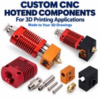 Part Logam Stainless Steel Custom CNC Machining Hotend Extruder Kit, Head Nozzle Heater Block All Metal Hot End untuk Printer 3D