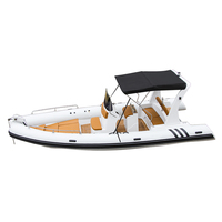 Bateau pneumatique rigide RIB-680 Hypalon 1,2 mm en PVC, coque en fibre de verre, plancher en aluminium, stable, 12 personnes, pour la pêche sportive et la dérive