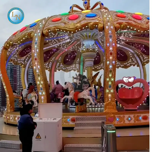 Gran oferta, parque de atracciones para niños, equipo de atracciones, carruseles Merry Go Round, uso de centro comercial de Metal de fibra de vidrio para exteriores - Product Image 2
