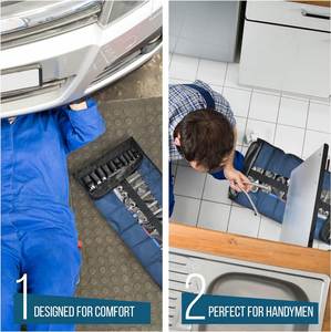 Customized 32 Pocket Repair Wrench Tote Storage <b>Bag</b> Folding Waterproof Oxford Fabric <b>Tool</b> Storage Square Pattern PC Outdoor Use - Product Image 4