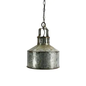 Grey vintage industrial metal attic pendant lights decorate the hotel's dining room bedrooms
