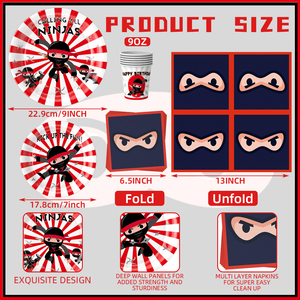 Ensemble de fournitures pour fête d'anniversaire sur le thème de Ninja, très vendu, pour enfants, décorations pour célébration d'anniversaire - Product Image 3